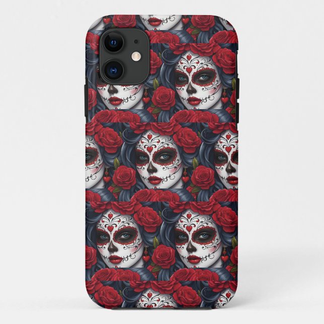 Sugar Skull Art - Vibrant Remembrance Case-Mate iPhone Case (Back)