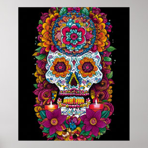 Sugar Skull Art - Vibrant Traditions of Mexico Poster
