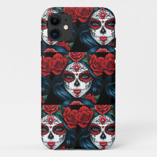 Sugar Skull Art - Vivid Visions iPhone 11 Case