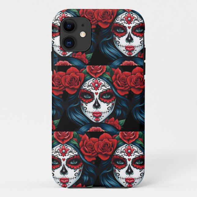 Sugar Skull Art - Vivid Visions Case-Mate iPhone Case (Back)