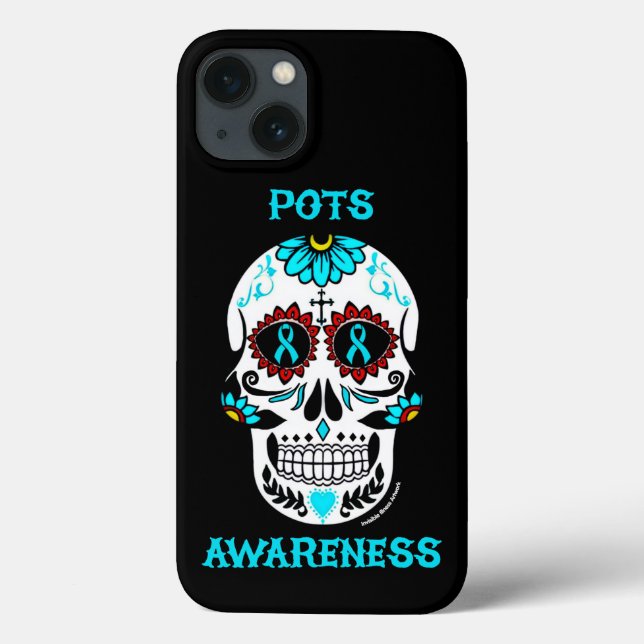 Sugar Skull/Awareness...POTS Case-Mate iPhone Case (Back)