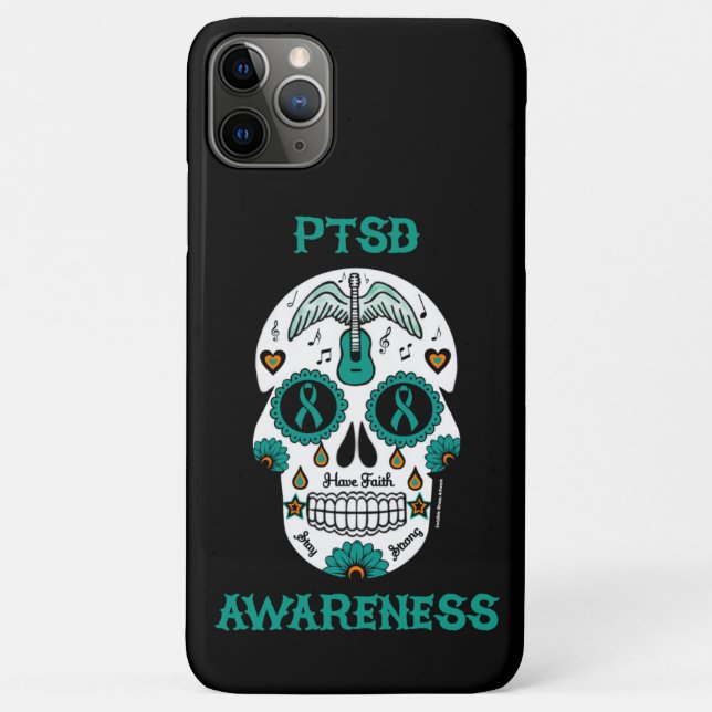 Sugar Skull/Awareness...PTSD Case-Mate iPhone Case (Back)