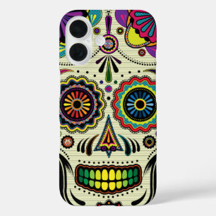 Sugar Skull Aztec Art iPhone 16 Case