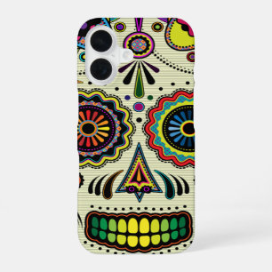 Sugar Skull Aztec Art iPhone 16 Case
