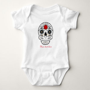 Sugar Skull Baby Personalised Custom One piece Baby Bodysuit