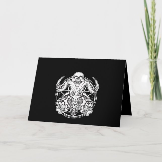 Sugar Skull Baphomet Goat Gift Card (Front)
