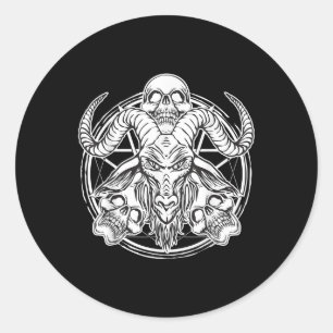 Sugar Skull Baphomet Goat Gift Classic Round Sticker