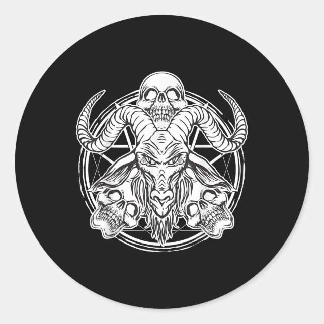Sugar Skull Baphomet Goat Gift Classic Round Sticker (Front)
