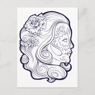 Sugar Skull Beauty Madonna Postcard