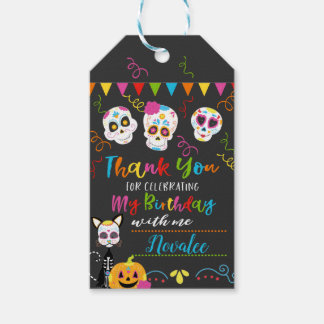 Sugar Skull Birthday Party Thank you Gift Tags