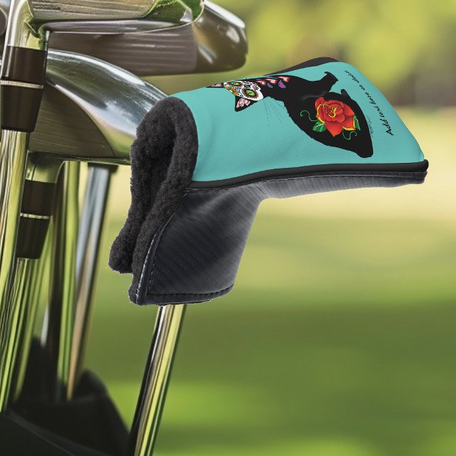 Sugar Skull Black Cat Golf Head Cover (Creator Uploaded)