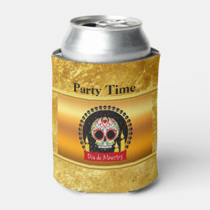 Sugar skull bloodcurdling intimidating and scary can cooler
