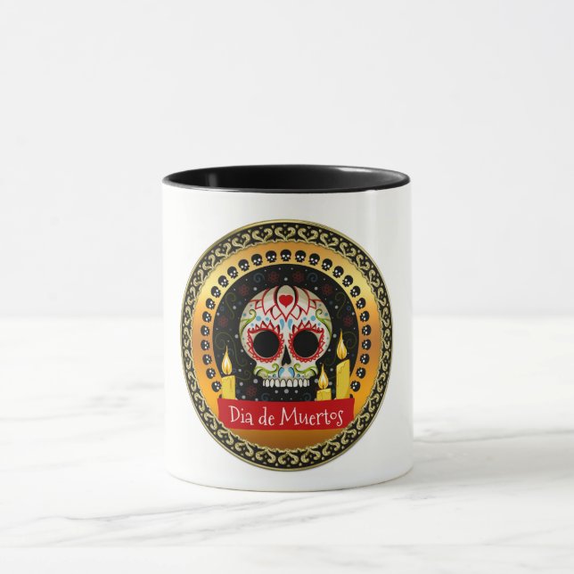 Sugar skull bloodcurdling intimidating and scary mug (Center)