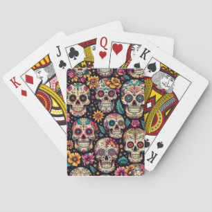 Sugar Skull Blossoms Playing Cards