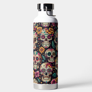 Sugar Skull Blossoms Water Bottle