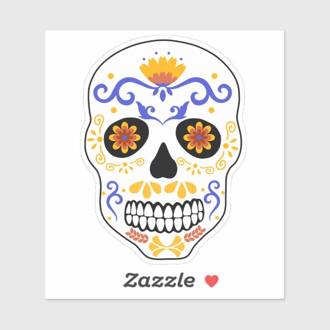 Sugar Skull Blue And Orange (Sheet)