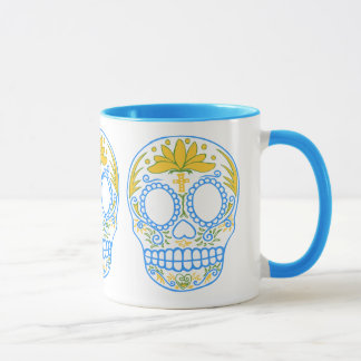 Sugar Skull (Blue/Yellow) Mug