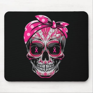 Sugar Skull Breast Cancer Awareness Pink Ribbon Ca Mouse Pad
