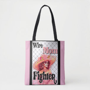Sugar Skull Breast Cancer Awareness  Tote Bag