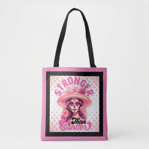 Sugar Skull Breast Cancer Awareness Tote Bag