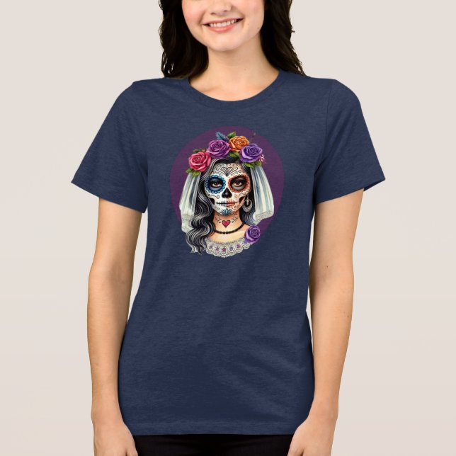 Sugar Skull Bride I Do Tri-Blend Shirt (Front)