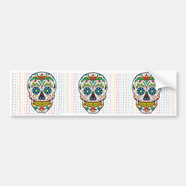 Sugar Skull Bumper Sticker (Front)