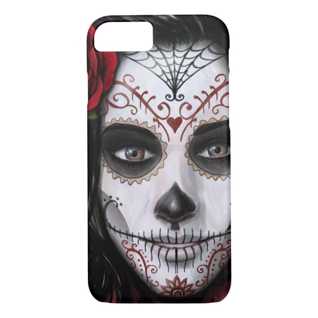 Sugar Skull by Mike Morgan Designs Case-Mate iPhone Case (Back)