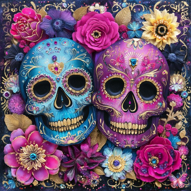 Sugar Skull Calavera Day Of The Dead Ceramic Tile (Creator Uploaded)