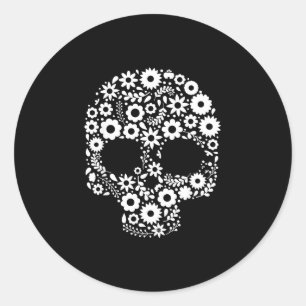 Sugar skull calavera día de los muertos design for classic round sticker