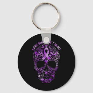 Sugar Skull Calavera Domestic Violence Awareness C Key Ring