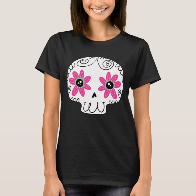Sugar Skull Calaverita Day of the Dead Keychain T-Shirt (Front)