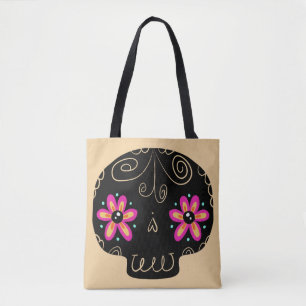 Sugar Skull Calaverita Day of the Dead Tote Bag