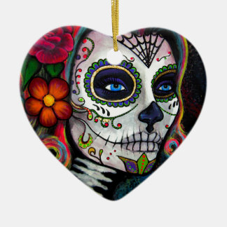 Sugar Skull Candy Ceramic Ornament