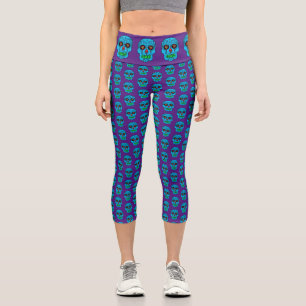Sugar Skull Capri Leggings