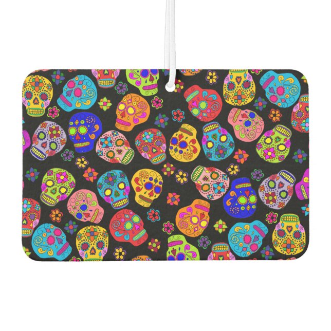 Sugar Skull Car Air Freshener (Front)