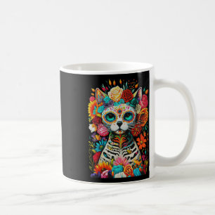 Sugar Skull Cat De Los Muertos La Catrina Day Of T Coffee Mug