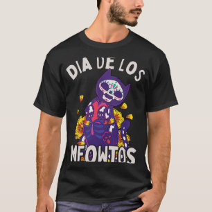 Sugar Skull Cat Dia De Los Muertos Dia De Los Meow T-Shirt