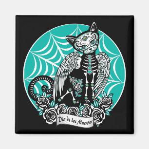 Sugar Skull Cat Magnet
