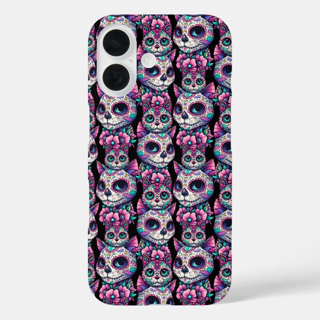 Sugar Skull Cat Pattern Case-Mate iPhone Case (Back)