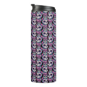 Sugar Skull Cat Pattern Thermal Tumbler