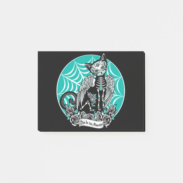 Sugar Skull Cat Post-it Notes (Front)