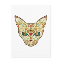 Sugar Skull Cat - Tattoo Design