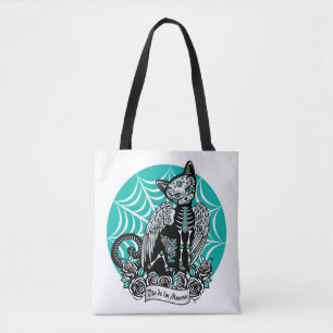Sugar Skull Cat Tote Bag