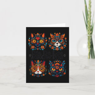 Sugar Skull Cats Dia De Los Meowtos Muertos Day Of Card