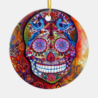 Sugar Skull Ceramic Tree Decoration