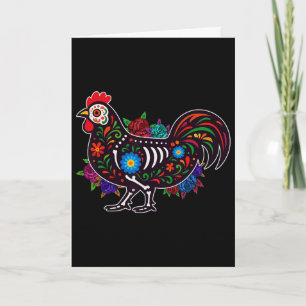 Sugar Skull Chicken Dia De Muertos Halloween Day O Card