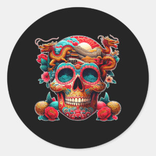 Sugar Skull China Day Of The Government Agencyd Classic Round Sticker