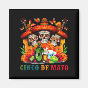 Sugar skull cinco de mayo mexican fiesta magnet