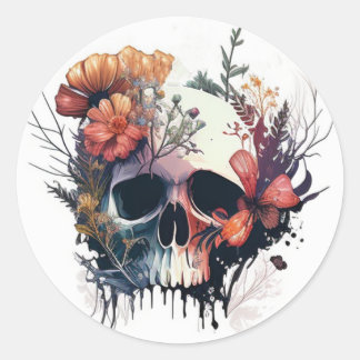 Sugar Skull  Classic Round Sticker