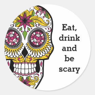 Sugar Skull Classic Round Sticker